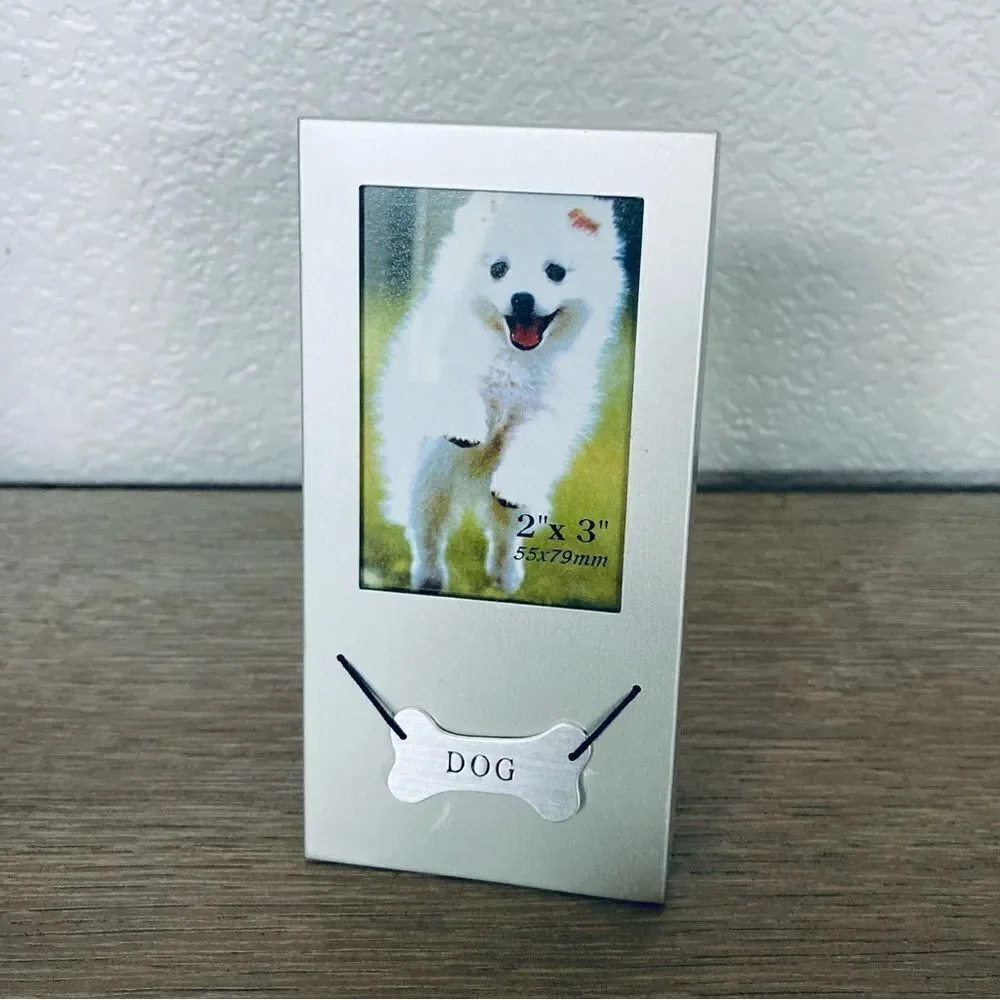 Silver Dog Bone Charm Mini Picture Frame
